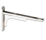Extensible bracket for glass shelves