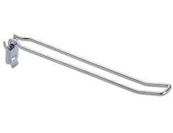 Hook with double support with hinged hooking system for display units